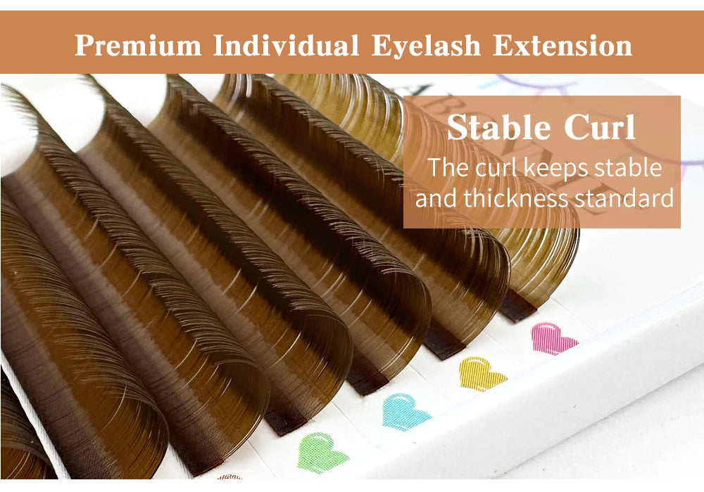 ABONNIE Dark Brown Eyelash Extension Mix 8-15mm Mink Individual Eyelash Lashes High Quality Color Natural Korean Eyelashes