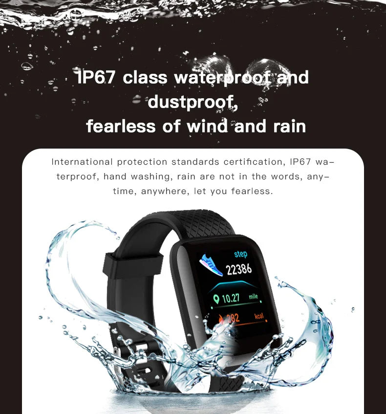 PHONEPACE Smart Fitness Tracker Bracelet with Color Screen Health Reminders Exercise Step Counting Information Notifications