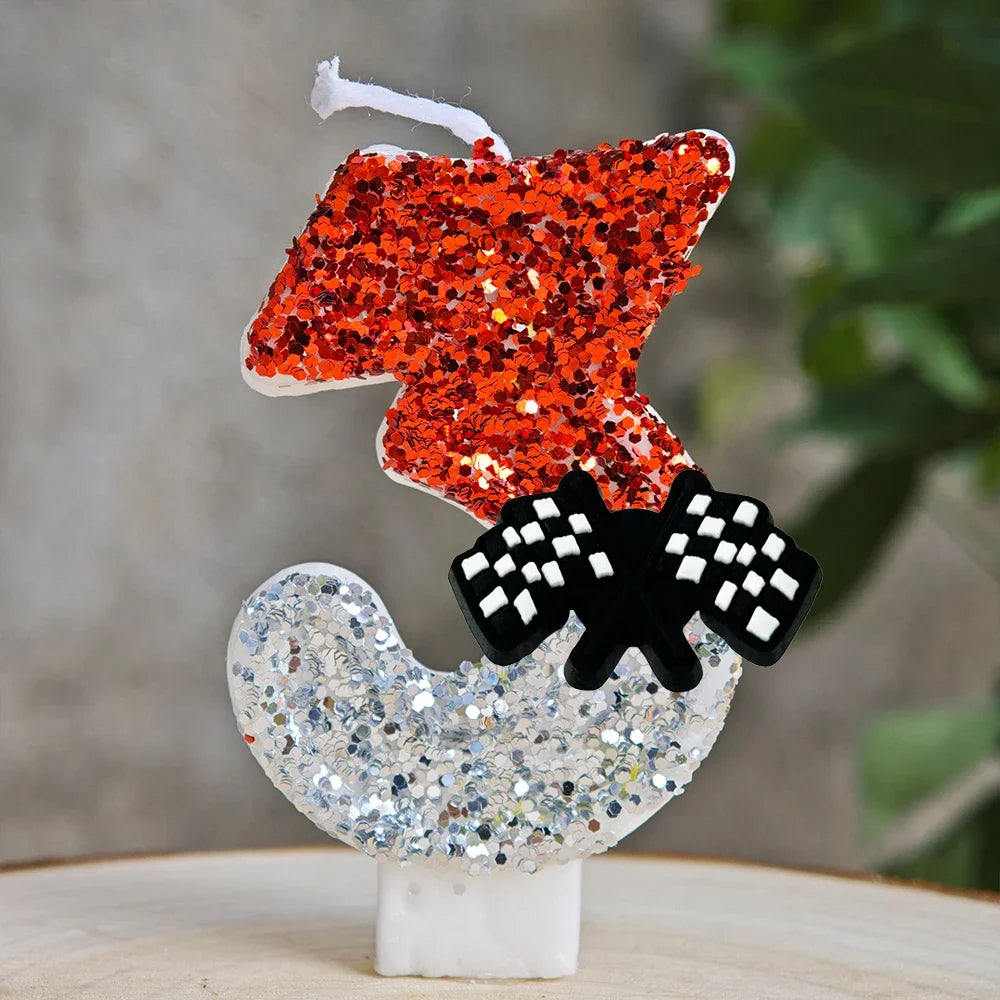 Mcqueen Candles Anime Cake Decor Theme 0-9 Number Candles Birthday Party Cake Topper Kids  Baby Shower  Gift Supplie