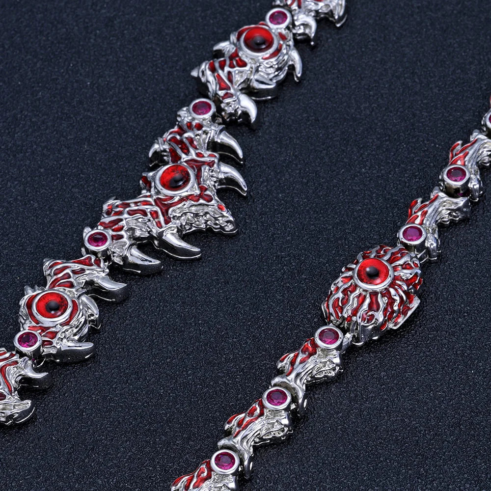 Hip Hop Jewelry New Fashion Jewelry Evil Eye Necklace Luxury Red CZ High Quality Men Women Eye Necklace Drop shipping  ﻿