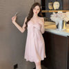 Sexy Lace Wedding Nighty&Robe Set Dress New Women Nightwear Suspender Nightgown Chemise Sleepwear Lingerie Silk Satin Home Wear