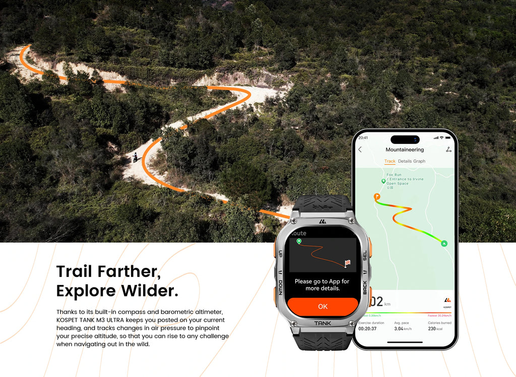 2025 KOSPET TANK M3 Ultra GPS Smartwatches Men Women Waterproof Smart watch 480mAh Digital Fitness AOD Male Electronic Watches