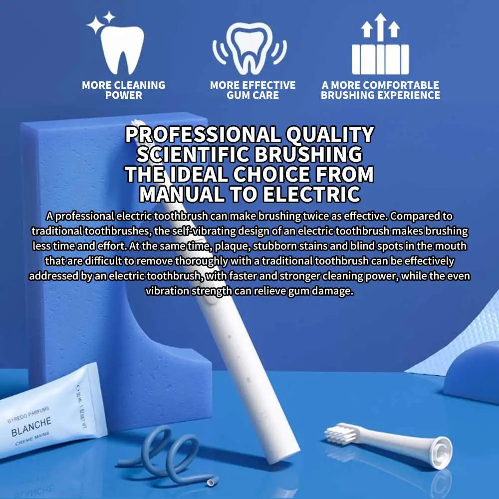 XIAOMI Mijia T100 Sonic Electric Toothbrush Mi Smart Waterproof Tooth Head Brush IPX7 Rechargeable USB for Teeth Brush Whitening