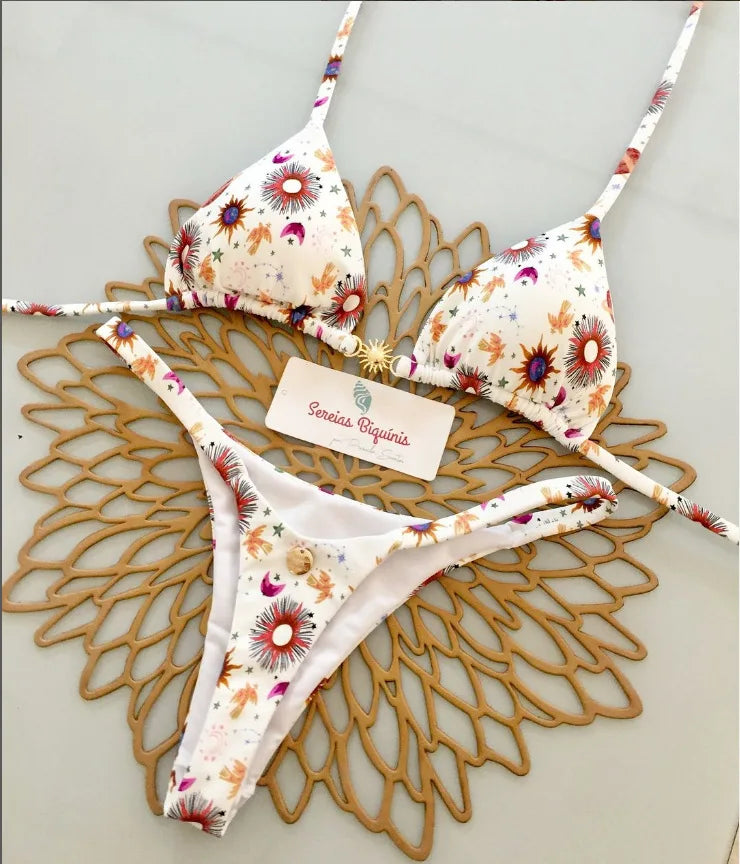 Sexy Print Bikini Sets 2025 Summer Fashion High Waist Bathing Suit Women's Swimming Suit Biquinis Two Pieces Suit Beachwear
