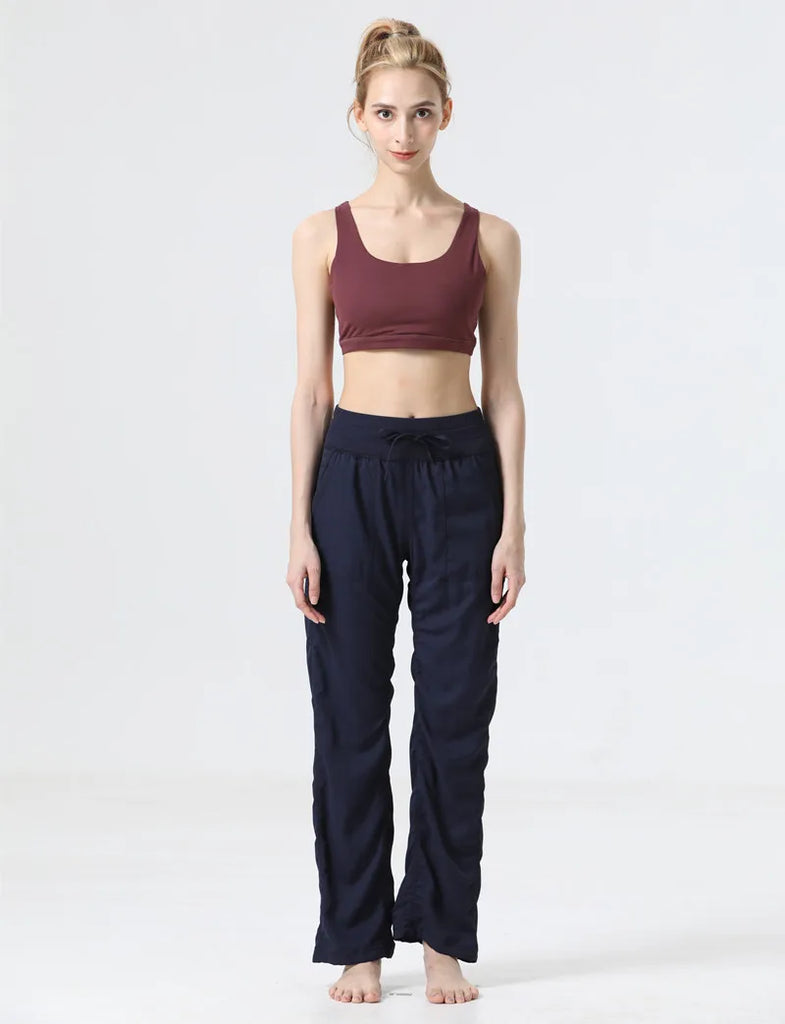 Women's New Folded Yoga Pants Super Soft Loose Micro Horn Fitness Commuter Leisure Sports cropped pants