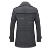 Men's autumn and winter business woolen coat fashion double collar cold jacket thick coat windproof