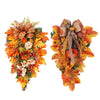 Thanksgiving Front Door Decorations Fall Wreath Door Wreath With Pumpkins/Berries/Maple Leaves Harvest Wreath For Autumn Party