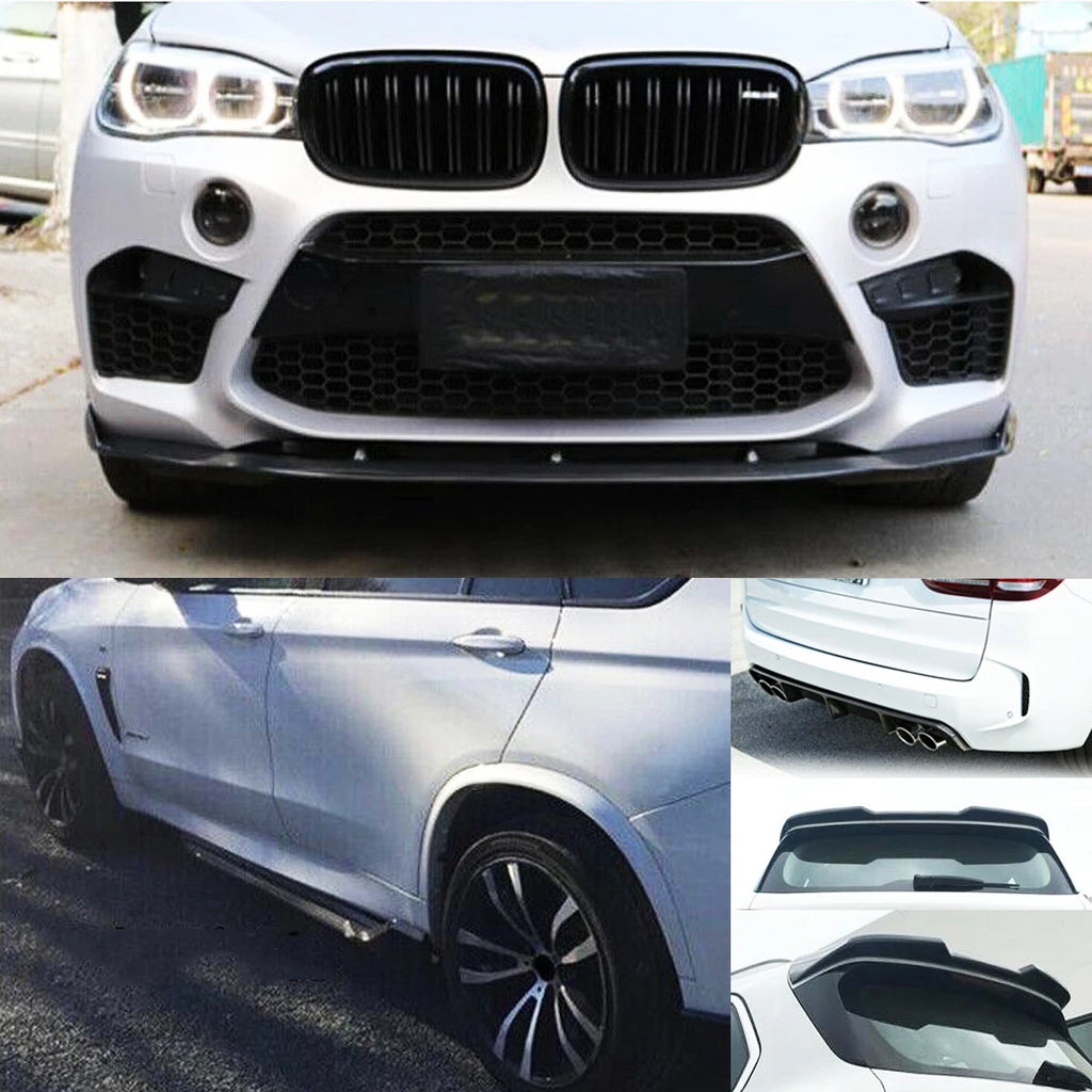 For BMW X5M F85 Body Kits Front Lip Rear Spoiler Side Skirts Carbon Look 2014-2018