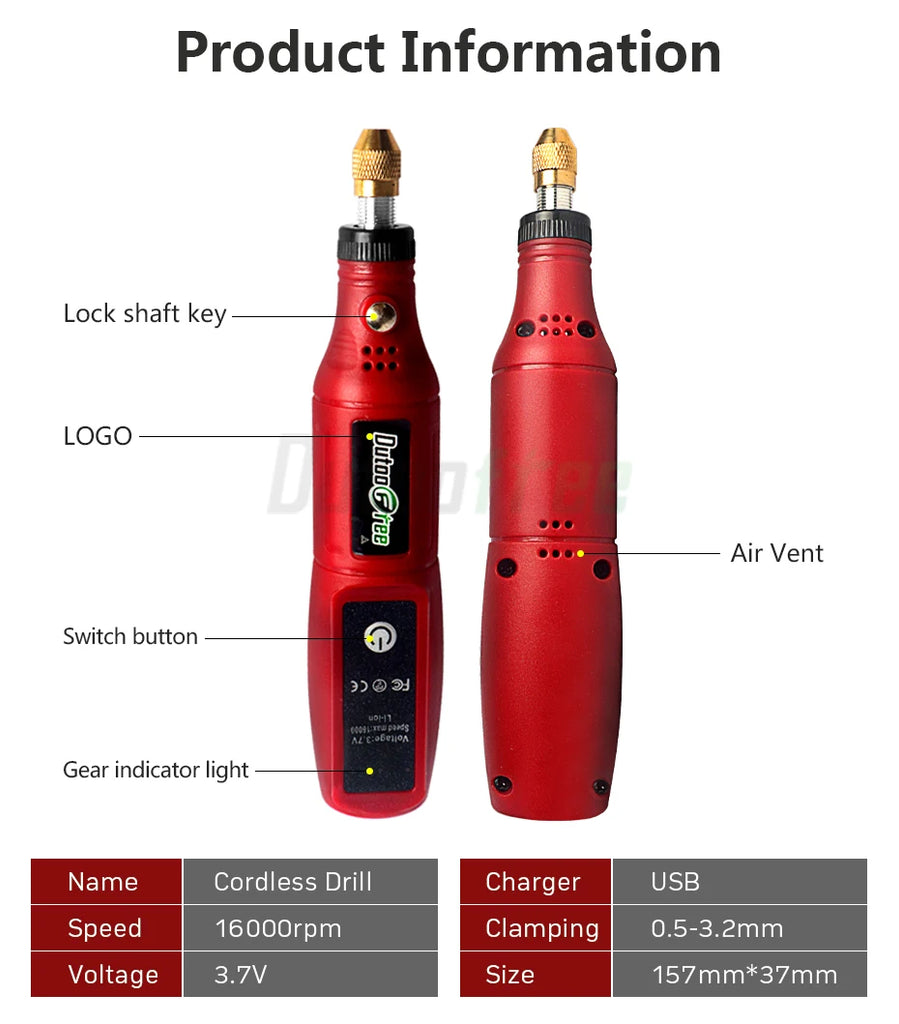USB Cordless Rotary Tool Kit Woodworking Engraving Pen DIY For Jewelry Metal Glass Mini Wireless Drill With 24PCS Accessory