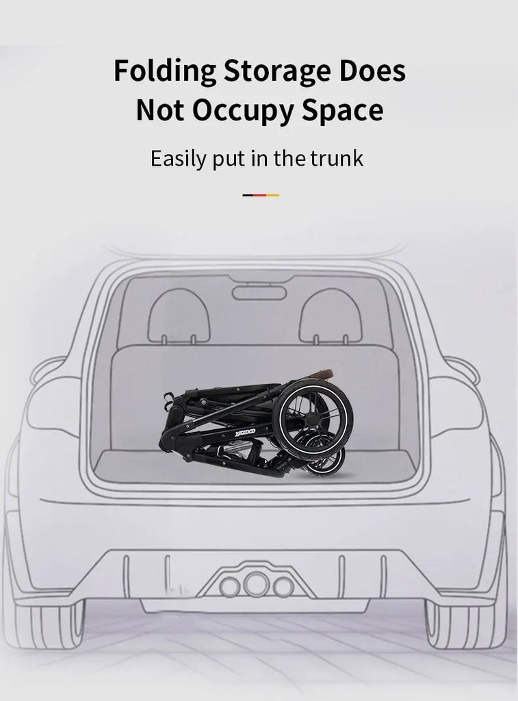 Luxury Baby Stroller 3 in1 Portable Travel Baby Carriage Fold Pram High Landscape Aluminum Frame Newborn Infant Stroller