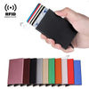 Rfid Smart Wallet Card Holder Metal Thin Slim Men Women Wallets Pop Up Minimalist Wallet Small Black Purse Vallet Walets for Men