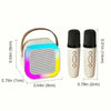 Portable Bluetooth 5.3 Karaoke Speaker 3D Surround Sound with 1-2 Wireless Microphones Home Family Singing for Aux/U Disk/TF