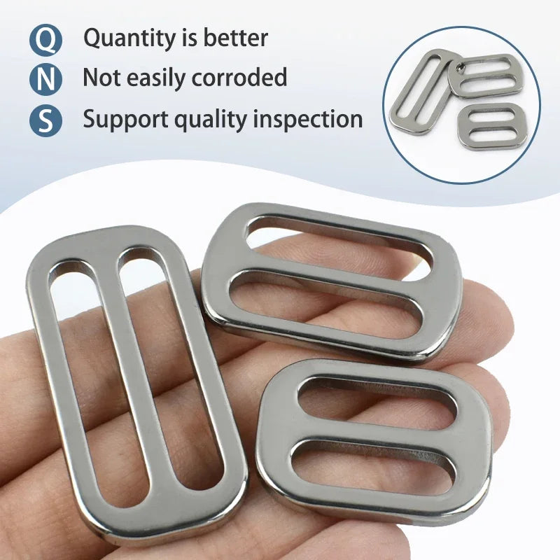 2-10Pcs 20-38mm Stainless Steel Bag Strap Buckles Tri-Glide Slider Ring Buckle Garment Belt Clip Clasp Adjuster Hook Accessories