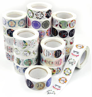 500pcs Labels Roll Flower Thank You Stickers Scrapbooking For Gift Decoration Stationery Sticker Seal Label Handmade Sticker
