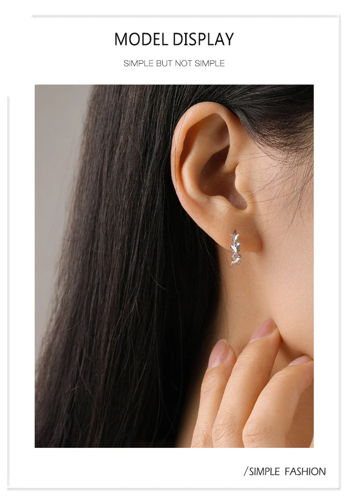 Ailmay 925 Sterling Silver Trendy Butterfly Zircon Hoop Earrings Charm Animal Ear Buckles For Women Christmas Gift Fine Jewelry