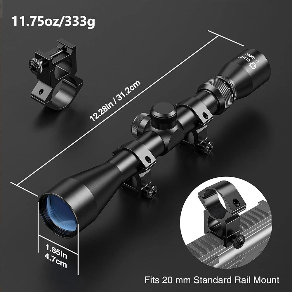3-9X40 Hunting Deer Air Rifle Scope Wire Rangefinder Reticle Crossbow Mil Dot Reticle Riflescope Optical Sights