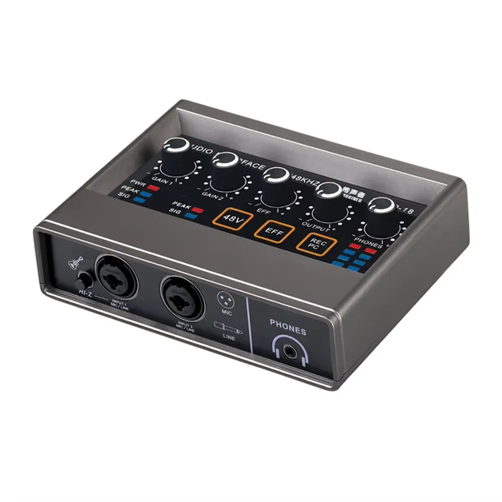 TEYUN Q-16 Professional Audio Sound Card With Electric Guitar Monitor Recording Live Broadcast For Studio Interface Singing