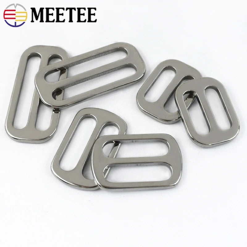 2-10Pcs 20-38mm Stainless Steel Bag Strap Buckles Tri-Glide Slider Ring Buckle Garment Belt Clip Clasp Adjuster Hook Accessories