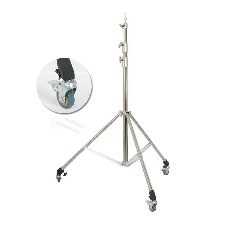 SH Metal Floor Light Stand Photography Fill Lighting Stand With 3pcs Casters Wheel Dual-use Background Light Stand