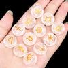 12pcs 18mm Round Zodiac Ornament Natural Stone Crystal Agate 12 Zodiac Sign Rune Reiki Stone Jewelry Accessories Christmas Gift