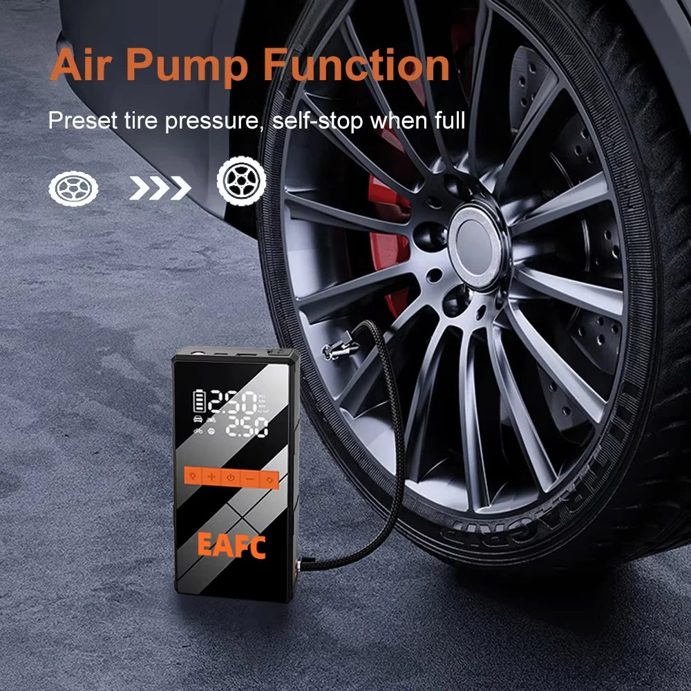 2 in 1 Car Jump Starter with Air Compressor Car Battery Emergency Boosters 1200A 12V Power Bank Portable Starting Device