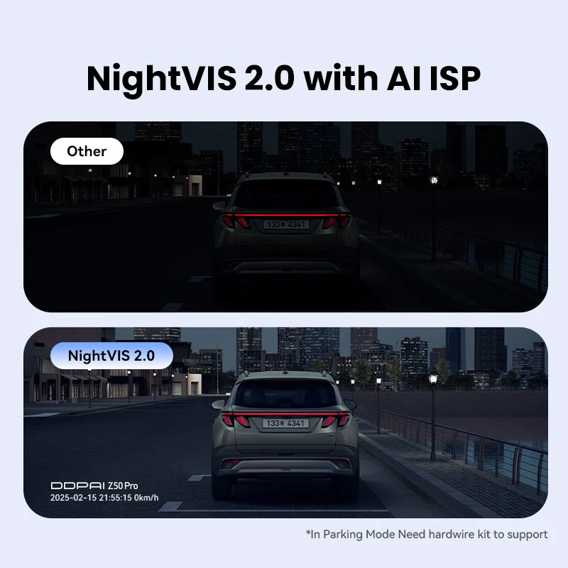 2025 New DDPAI Dash Cam Z50 Pro 4K Car DVR Night Vision 5GHz Wi-Fi GPS ADAS 24h Parking mode Support Front and Rear Camera