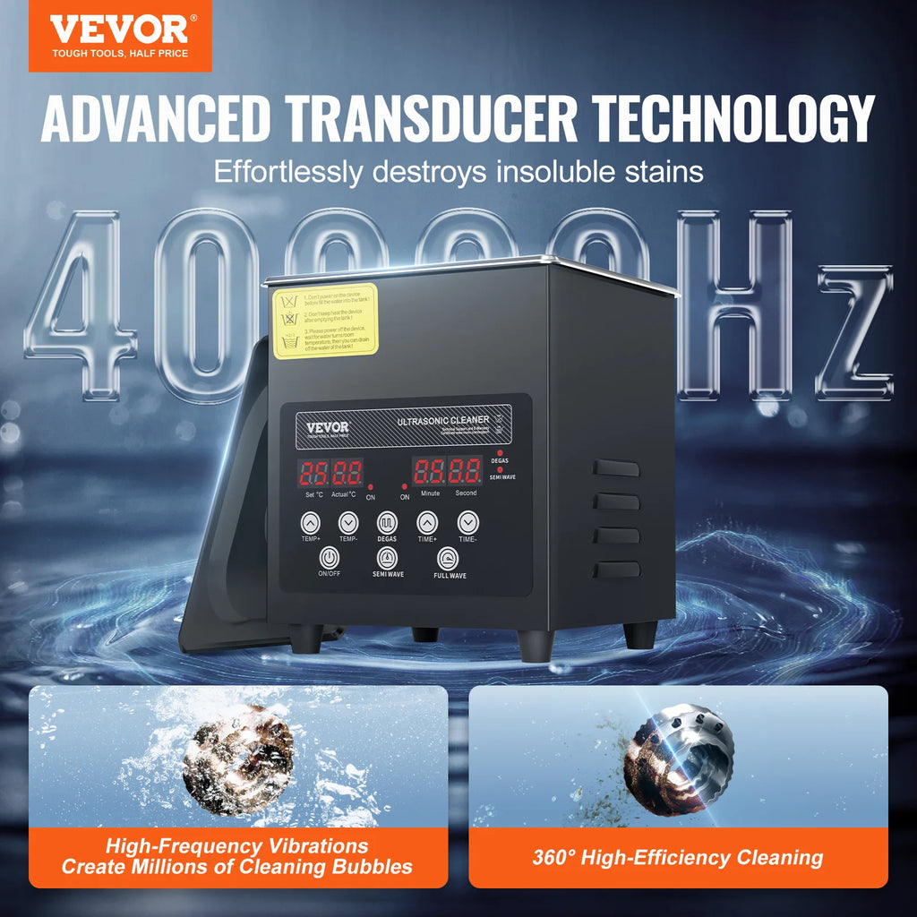 VEVOR 2L 3L 6L 10L 15L Ultrasonic Cleaner Lave-Dishes Portable Washing Machine Diswasher Ultrasound Home Appliances with Timer