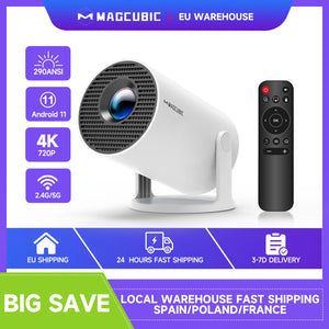 Magcubic Mini Projector Support 4K 720P with Dual Band WIFI6 5G Wireless Android 11 290 ANSI 180° Rotatable Video HY300 Pro