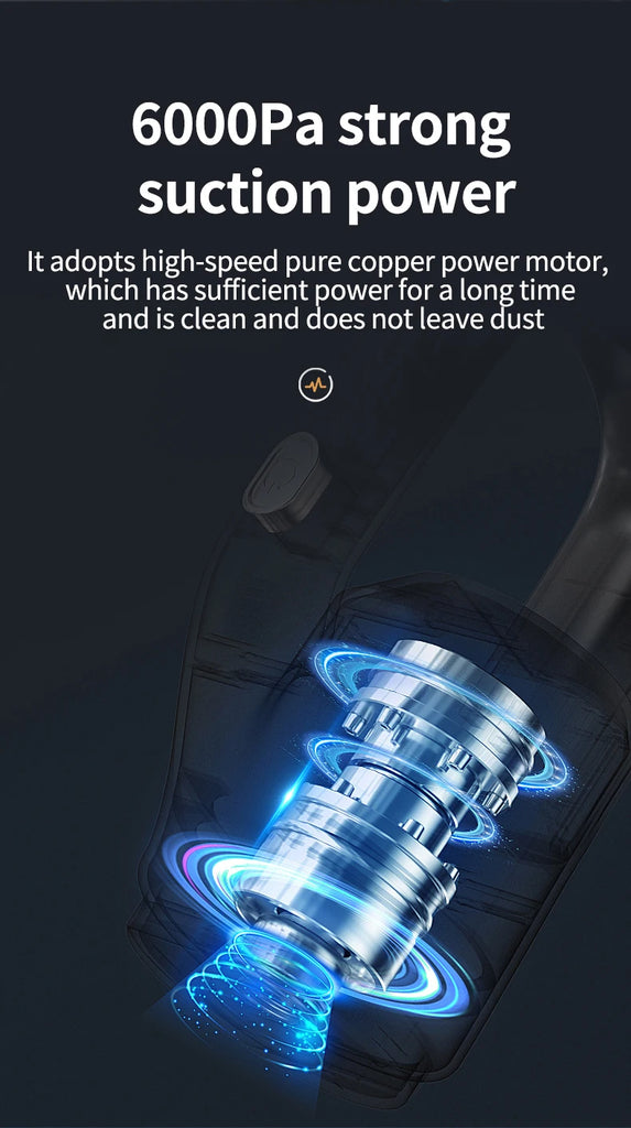 Wireless Handheld Vacuum Cleaner Cordless Handheld Chargeable Auto Vacuum for Home & Car & Pet Mini Vacuum Cleaner 50000Pa