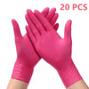 Pink Nitrile Disposable Gloves 20/50PCS Powder & Latex Free Gloves for Kitchen Cooking Household Beauty Petcare Hair Dye Gloves