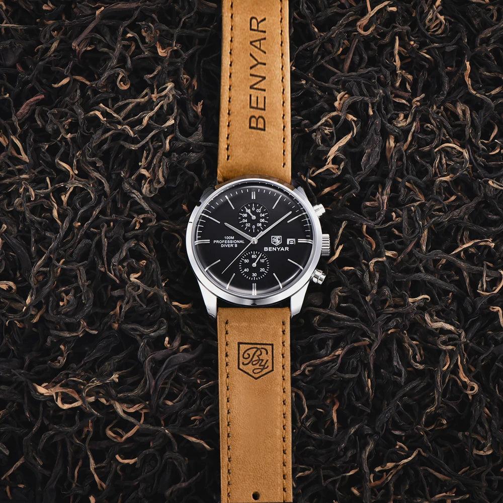 BENYAR Mens Watches Top Brand Luxury Quartz Men Watch 2023 Sports Watch For Men Chronograph Military Watch Men Relogio Masculino
