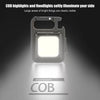 COB LED Mini Flashlight Super Bright EDC Keychain Light Outdoor Emergency Camping Pocket Lamp With Tail Magnet Corkscrew