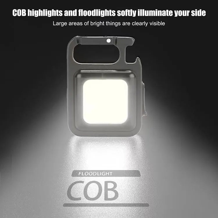 COB LED Mini Flashlight Super Bright EDC Keychain Light Outdoor Emergency Camping Pocket Lamp With Tail Magnet Corkscrew