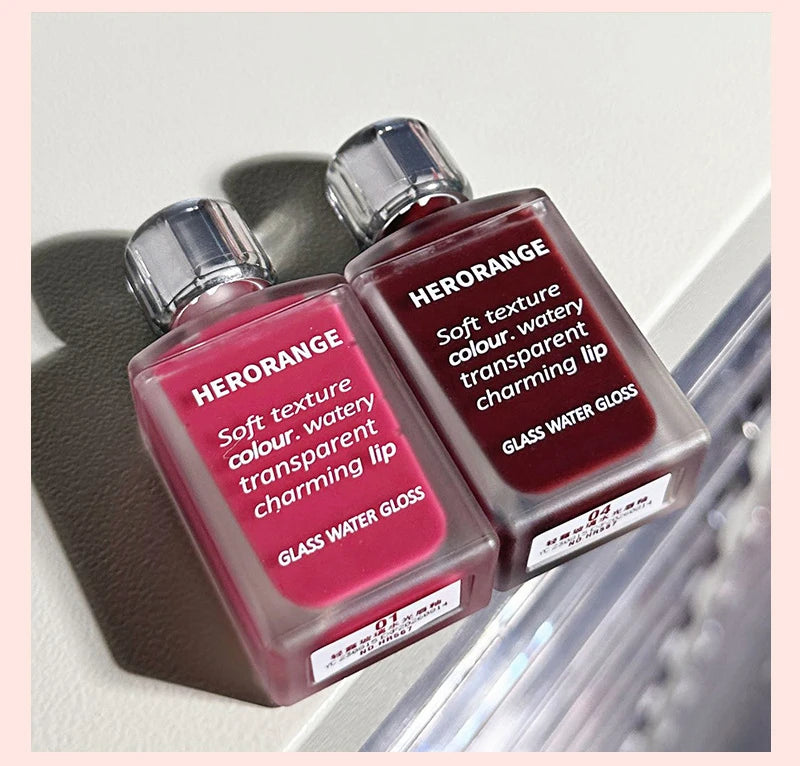 HERORANGE Light Glass-Like Lip Lacquer - Mirror Shine, Hydrating Formula; Smudge-Proof, Long-Wear, and Skin-Brightening