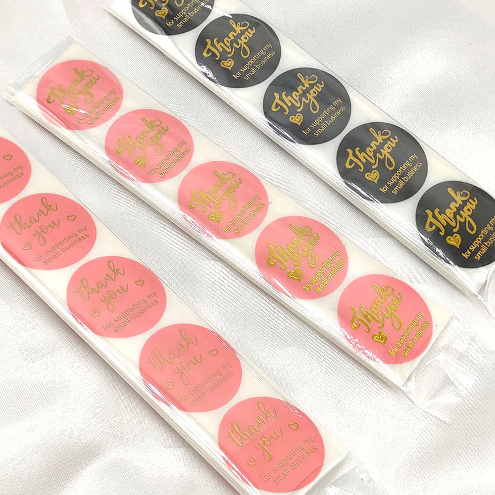 2.5cm 50/500pcs Thank You Round Sticker Scrapbook Letter Handmade Stickers Seal Labels Stickers Wedding Gift Flower Decoration