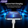 FASO Quality USB Charger Cable for iPhone 14 8 7 6S Plus 13 12 Pro XS Max XR SE Fast Charging Cord Data Sync Line 1m 2m 3m