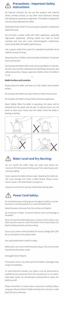 1000ML Smart Temperature Control Electric Kettle - Auto Shut-Off & Boil-Dry Protection - Stainless Steel Pour-Over Coffee &