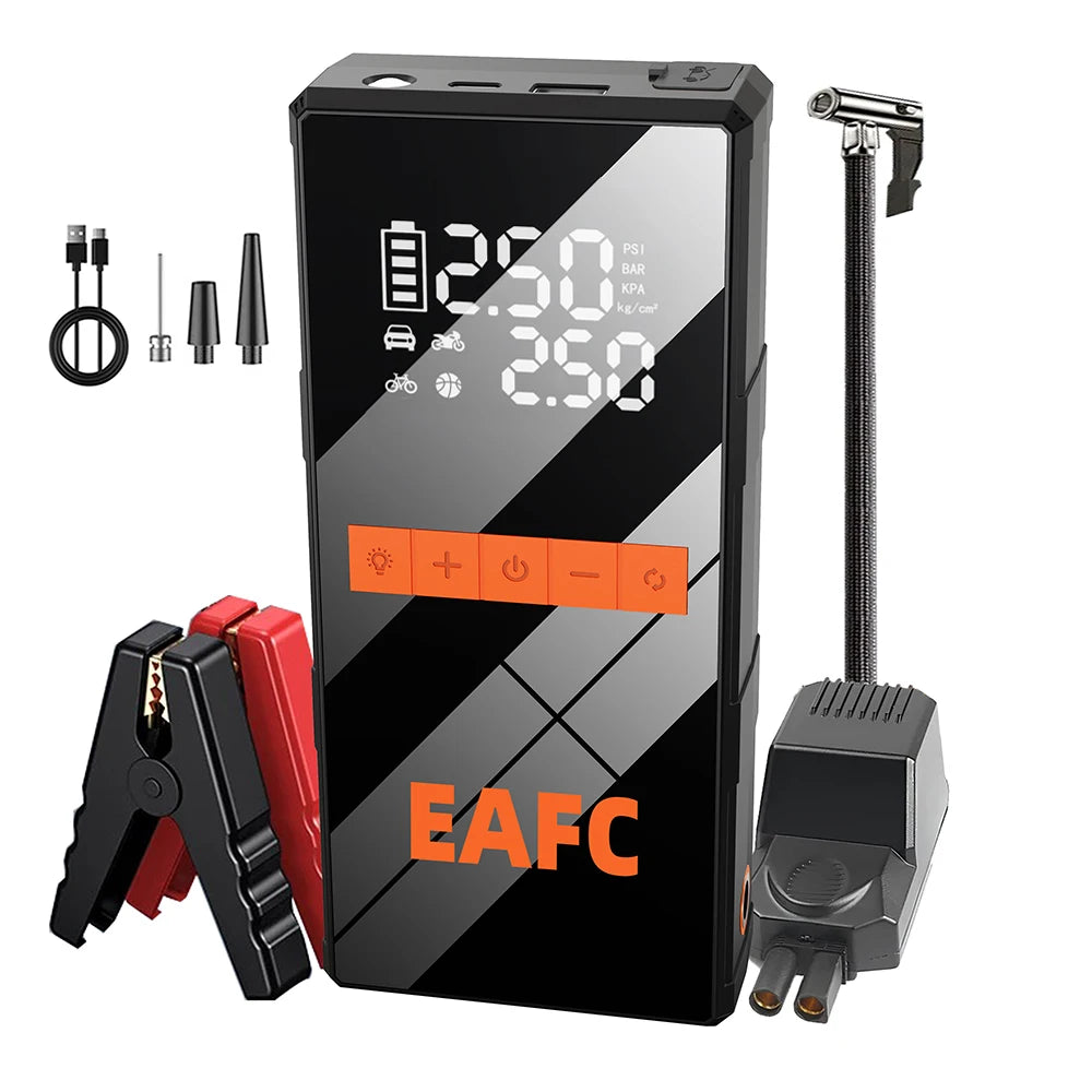 2 in 1 Car Jump Starter with Air Compressor Car Battery Emergency Boosters 1200A 12V Power Bank Portable Starting Device