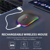 Wireless Mouse Bluetooth-Compatible 2.4GHz Dual Modes Mice Rechargeable RGB Ergonomic Silent Click for PC iPad Laptop Huaiwei