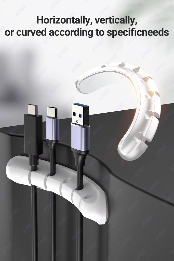 Adhesive Cable Holder Clips Cord Management Wire Organizer for Desktop USB Charging Cable Nightstand Power Cord Mouse Cable 1pc