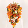 Thanksgiving Front Door Decorations Fall Wreath Door Wreath With Pumpkins/Berries/Maple Leaves Harvest Wreath For Autumn Party