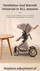 Luxurious Baby Stroller 3 in 1 Portable Travel Baby Carriage Folding Prams High Landscape Aluminum Frame Car for Newborn Baby