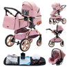 Luxury Baby Stroller 3 in 1 Newest Easy Folding Multifunctional Stroller Travel Portable Baby Carriage Safety Seat EU Standard