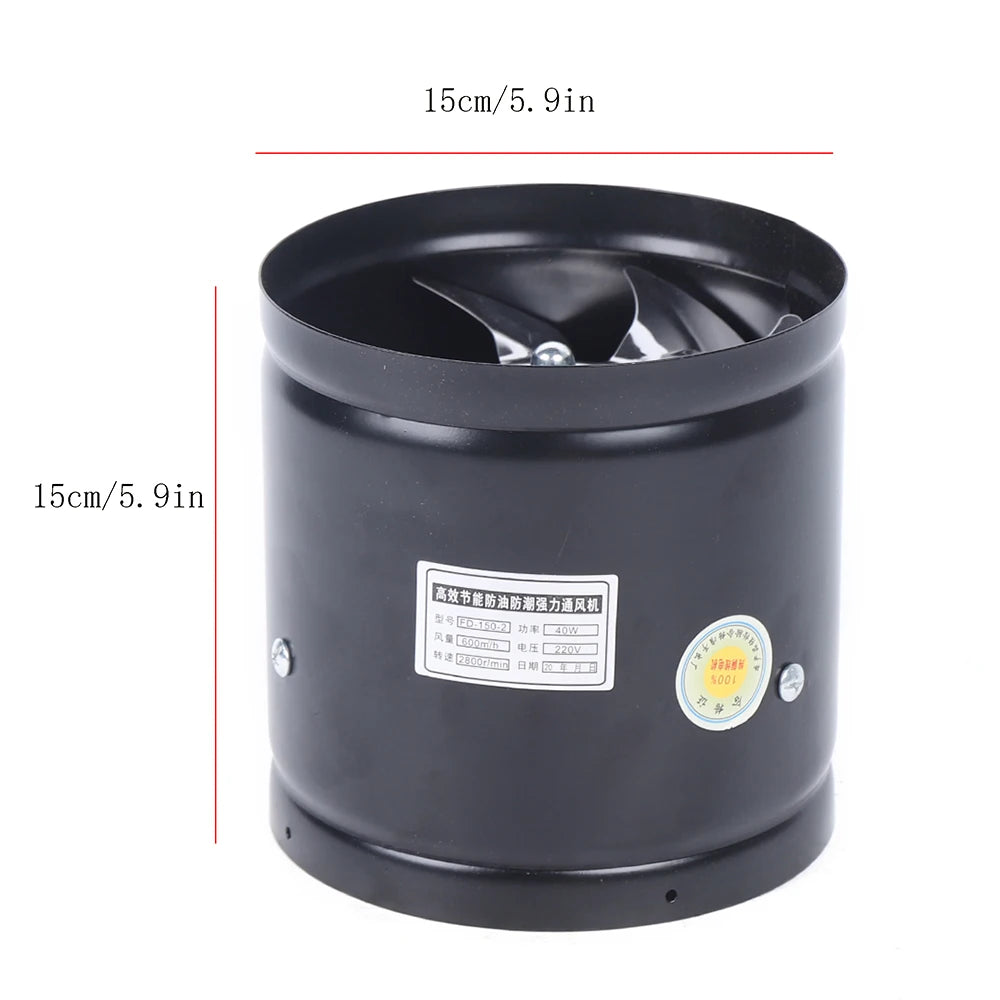 150mm Axial Duct Fan Air Pipe Fan Radial Pipe Fan Extractor 220V Fan Industrial Fan For Kitchen, Living Room, Factory, Hotel - Mighty Dollars