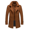 Men's autumn and winter business woolen coat fashion double collar cold jacket thick coat windproof