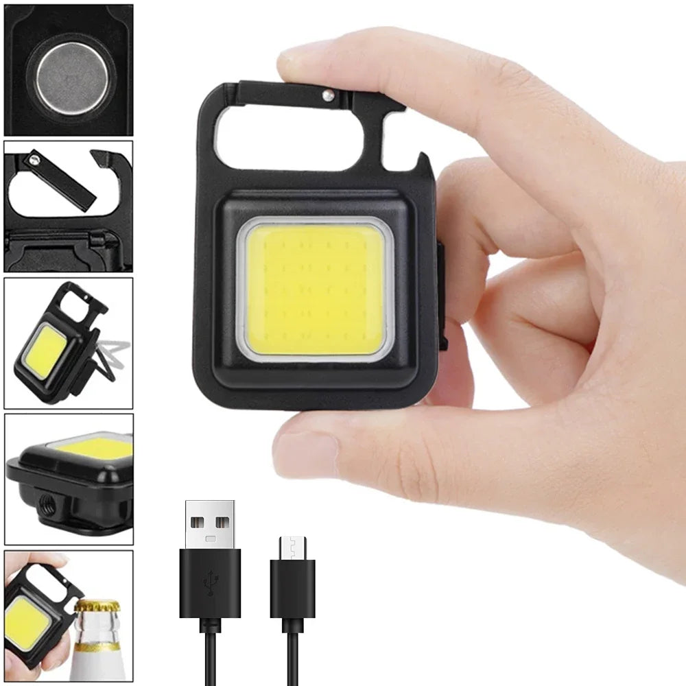 Mini Flashlight Keychain Carry LED Light Work High Power Flashlights Waterproof USB Charge Hard Lamp Outdoor Lighting Highlight