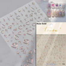 Load image into Gallery viewer, Lovely Gold Silver Black White Line Bowknot 3D Self Adhesive Nail Art Decorations Stickers Ribbon Cute Manicure Decals Wholesale