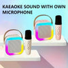 Portable Bluetooth 5.3 Karaoke Speaker 3D Surround Sound with 1-2 Wireless Microphones Home Family Singing for Aux/U Disk/TF