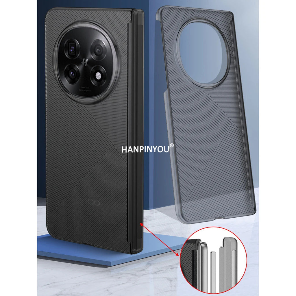 Lightweight Ultrathin Hard Phone Case For OPPO Find N5 Matte Geometric frosted stripe Cover Simple Stylish Anti-Fingerprints