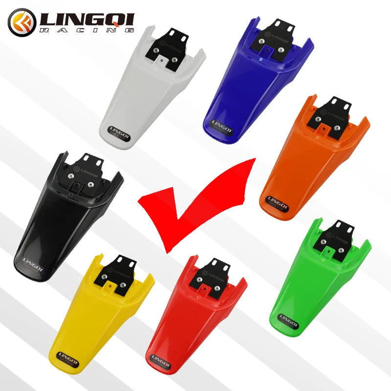 LINGQI RACING  Motorcycle Rear Fender Plastic Tail Mudguard Wheel Splash Guard For Light Bee Modified